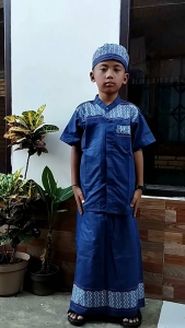 Setelan Sarkoci Bermotif Klasik Anak Laki-laki 1-14 Tahun/Sarung+Koko+Peci Anak Laki-laki