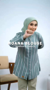 MOANA blouse by Nadheera luxury blouse kemeja atasan wanita lengan panjang terbaru