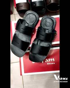 SANDAL KULIT PRIA DR. IAM 4032 HITAM ( PRODUKSI SENDIRI )