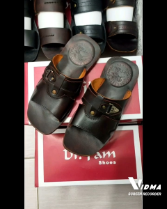 SANDAL KULIT PRIA DR. IAM 4042 COKLAT ( PRODUKSI SENDIRI )
