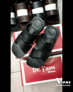 SANDAL KULIT PRIA DR. IAM 4008 HITAM (PRODUKSI SENDIRI)