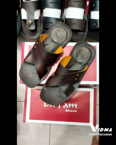 SANDAL KULIT PRIA DR. IAM 4043 COKLAT ( PRODUKSI SENDIRI )