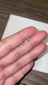 PAWNABLE MINI/MALIIT Moissanite Earrings in 18K Saudi Gold Setting(Lightweight)✨