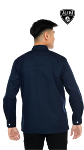 Seragam Kemeja Kerja Salesforce Suzuki Navy Pria Wanita Tangan Panjang