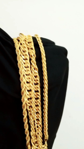 Gold Plated Dragon Bone Nacklace 18k Gold Chain Mens New Necklace Gold-plated chain