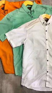 KEMEJA PRIA POLOS LENGAN PENDEK | HEM LENGAN PENDEK