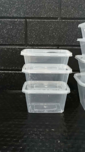 KOTAK / WADAH MAKANAN KLIR THINWALL Persegi Panjang 750ml + Tutup isi 25pcs Tempat makanan PP Bening Kokoh dan Tidak Bocor