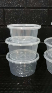 KOTAK / WADAH SERBAGUNA KLIR THINWALL Round / Bulat 400ml + tutup isi 25pcs tempat Makan / Wadah serbaguna PP Bening Kokoh dan Tidak bocor