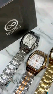 (BISA COD) JAM TANGAN WANITA - Illimité ORIGINAL 8617 - Tali Rantai Stainless Steel - WATER RESISTANT - Diameter 28 cm - Date Calender Aktif - Include Box Illimité & Kartu