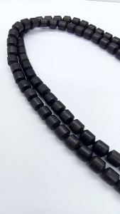 Kalung tasbih kayu kelor hitam motif marjan 8mm