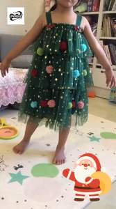 【Ready Stock🇲🇾】(3-8 years old )Festival Christmas tree skirt childrens cake suspender mesh dress节日款圣诞树裙儿童蛋糕吊带网纱连衣裙- 116