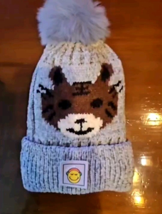 หมวกกันหนาวเด็กผ้า chenille เนื้อนุ่ม เนื้อผ้าคล้าย ลูกฟูก ด้านในบุผ้าขนสำหรับอายุ 3-6 ขวบโดยประมาณ สินค้าส่งจากไทย