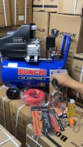 BONCHI ปั๊มลม ถังลม ปั๊มลมโรตารี่ 50 ลิตร 3 แรงม้า รุ่น BC-50L ใช้ได้กับอุปกรณ์หลายชนิด + อุปกรณ์ 6 อย่าง + ปลั๊กพ่วง 10 เมตร (สินค้ามีตัวเลือก 3 ตัวเลือก)