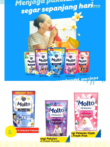 Pewangi Pakaian Refill Molto isi 765 ml sport fresh hijab soft fresh dan active fresh