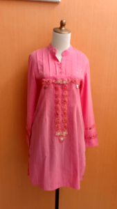 atasan tunik wanita pink S.POZA cewek M lengan panjang blouse bagus