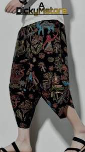 Celana Pendek Pria Dan Wanita Koreanstyle Etnik Linen Motif Terbaru stylish Untuk Santai l