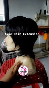 Wig Pria Rambut Palsu Pria Mullet Pendek