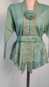 Atasan Kebaya Kutu Baru Bordir Remaja Dewasa Rihanna Warna Sage Green Model Bali Kartini