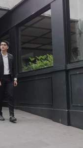 Sevenfour jas pria hitam slimfit semi formal moderaizen hitam wedding wisuda