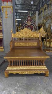 ธรรมาสน์ไม้สัก อาสนะไม้สัก ขาซี่ ขนาด 100x100x100 ซม. (รวมส่ง) ธรรมาสน์เทศน์ อาสนะพระสงฆ์ ปิดทองเปลว แท่นเทศนา ที่นั่งพระ ทำจากไม้สักแท้ ทุกชิ้นส่วน