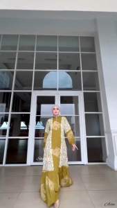 GAMIS RAYON CANDI MEKAR GREEN TEA DRESS