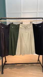 R5440 Jones Pocketed Flare Long Jeans Skirt
