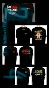 Tshirt Kaos Hitam KURIR SAPI - DTF KUNING BIRU kaos Kata kata Tshirt hitam lengan pendek pria wanita
