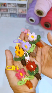 (KF) Bagcharm Macrame Flower Keychain by Bylora