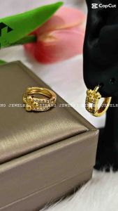 Zihang Jewelry 24K Gold plated high quality zircon stone clip earrings for women E12