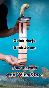 Perkakas Kebun Golok Kerja Natural B!lah 30 cm Sarung Kayu