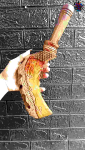 Am19 Serangka / Wadah dan Arit Deres Penderesan Kelapa Bahan Kayu Jati Super Ukir An Wonosobo