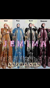 (2oN) ALYA JEMIMA NAADHIRA HANIFA  Baju Gamis Syari Wanita Muslimah Jemima Series By Alya Syari. Nazra Sha
