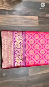 (READY STOCK) NEW DESIGN BEAUTIFUL SOFT LICHI SILK SAREE ( ETA:- 5DAYS)