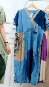 Daster Kimono Busui Kancing Depan LD 110 cm Muat BB 70 kg Bahan Rayon Adem - Dress Casual