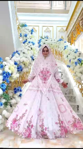 REALPICT COD PREMIUM GAMIS SYARI DIANA FREE HIJAB BAWAH SUPER MAYUNG BAHAN FULL CERUTY LD 110 PB 140 TERBARU TERMURAH BEST SELLER TANGAN PERTAMA KONVEKSI / PRINTING / MOTIF PREMIUM GAMIS PESTA RATUGAMISJKRT