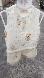 Bộ sát nách cho bé chất Xô musslin cao cấp  nhiều họa tiết dễ thương size từ 0-20kg