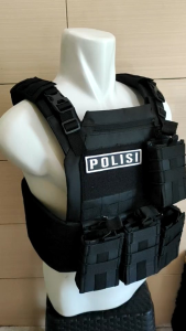 ROMPI ANTI ANGIN/BODY VEST HITAM LENGKAP
