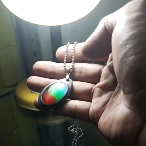 Ring Tanduk Kerbau Liontin Batu Panca Warna Cut Eye