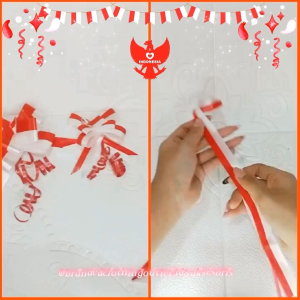 (1PCS) PITA TARIK MERAH PUTIH 17 AGUSTUS / PITA SERUT DIRGAHAYU HUT RI / PITA PARCEL MERAH PUTIH / PITA KADO AKSESORIS PERLENGKAPAN HUT RI / PTD8720