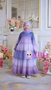 Gamis Anak Perempuan Usia 4-14th Cunda Kids Free Jilbab by Alifa