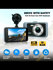 กล้องติดรถยนต์ 2K 2160P กล้องหน้าหลัง มุมกว้าง 170°การเชื่อมต่อ APP WiFi การดูแบบเรียลไทม์ 2K dash cam