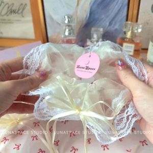 LUNASPACE STUDIO【白婚纱】超仙丝带蝴蝶结网纱大肠发圈头绳