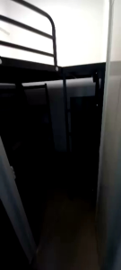 Loft bed with shelf customize/special shape loft bed customize Singapore/bomb shelter/helper loft bed /utility room/store room/smaller room