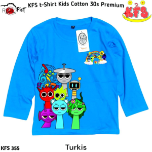 KFS 355 Atasan Baju Anak Lengan Panjang Kaos Sprunki Viral Bahan Katun Laki-laki Perempuan Uaia 1-10 Tahun