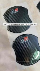 Stiker Cekungan Outer Pintu Mobil 4pcs Logo GR SPORT Carbon