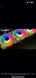 ล่องพัดลมเคส Coolmoon Magic Moon ARGB 3pin 5V 4pin PWM 120mm 1800RPM