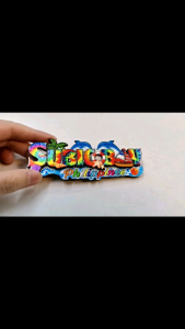 Subic Bay Colourful Wooden Ref Magnet - 2D Design Souvenir for Travel and Decoration