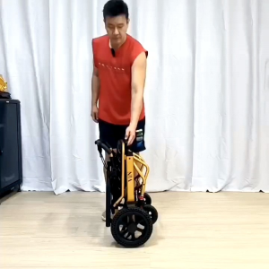 ViN-DA03 Lightweight Pushchair for elderly Aluminum light wheelchair Flip-Up Armrests & footrest with brake travel in car & plane