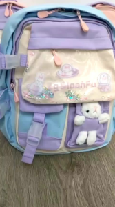 Tas Ransel Fashion Anak Sekolah Perempuan Import Terbaru Ada Boneka Imut Lucu GS133027