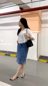 Korean Mini Skirt Celana Rok Jeans Pendek - Stretch Belah Samping Belah Samping Pinggang Karet